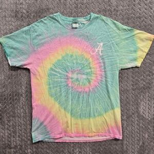 Alabama Crimson Tide Colortone Tie Dye Spiral T-Shirt Size Large Pastel A‎ Logo